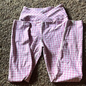 Pink and white gingam leggings